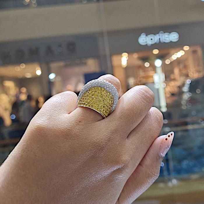 Yellow Diamond Ring 18K / Diamond Jewelry
