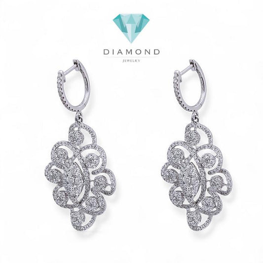 Flower Diamond Earring 18K / Diamond Jewelry