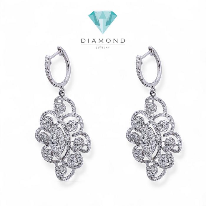 Flower Diamond Earring 18K / Diamond Jewelry