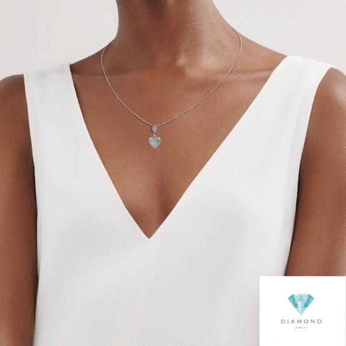 Heart pear Pave Diamond Pendant 18K gold-Diamond Jewelry