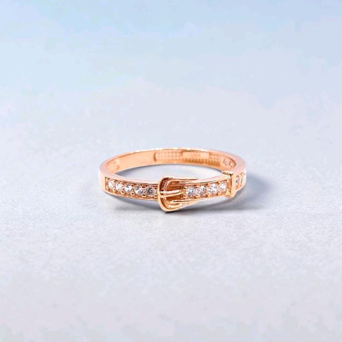 Rose Gold Belt Rings 17K / Diamond Jewelry / 444CMS186LS