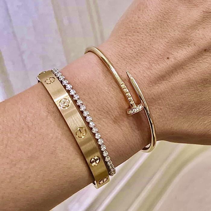 Love Bracelet Brushed Full 18k gold / Diamond Jewelry