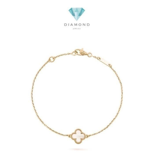 VOC Sweet Clover MOP Necklace / Bracelet 18K Gold Diamond Jewelry-436GBD1000LS-21GBD395RB-348KBD1000LS-387ABD1000LS-HT