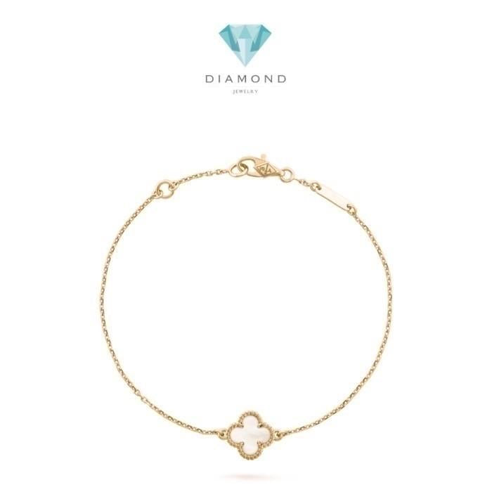 VOC Sweet Clover MOP Necklace / Bracelet 18K Gold Diamond Jewelry-436GBD1000LS-21GBD395RB-348KBD1000LS-387ABD1000LS-HT