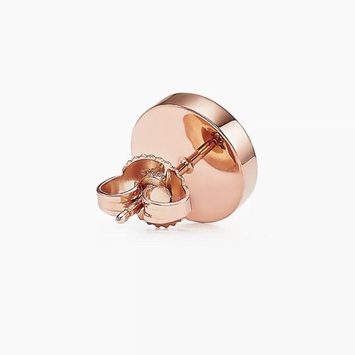 Round T pearl 18k rose gold earring- Diamond Jewelry