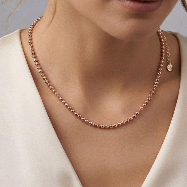 Chain Necklace Rose Gold 18K / Kalung Bola Rose Gold 18K / Diamond jewelry / 457KMS506LS