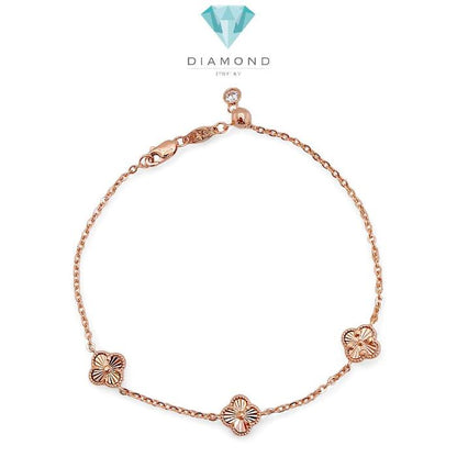 Mini Clover Gold Bracelet 750K / Gelang Emas Clover Kecil 750K / Diamond Jewelry 442GMS329LS-HT