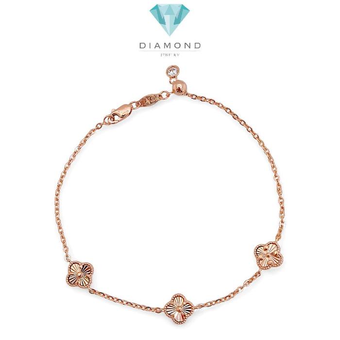 Mini Clover Gold Bracelet 750K / Gelang Emas Clover Kecil 750K / Diamond Jewelry 442GMS329LS-HT
