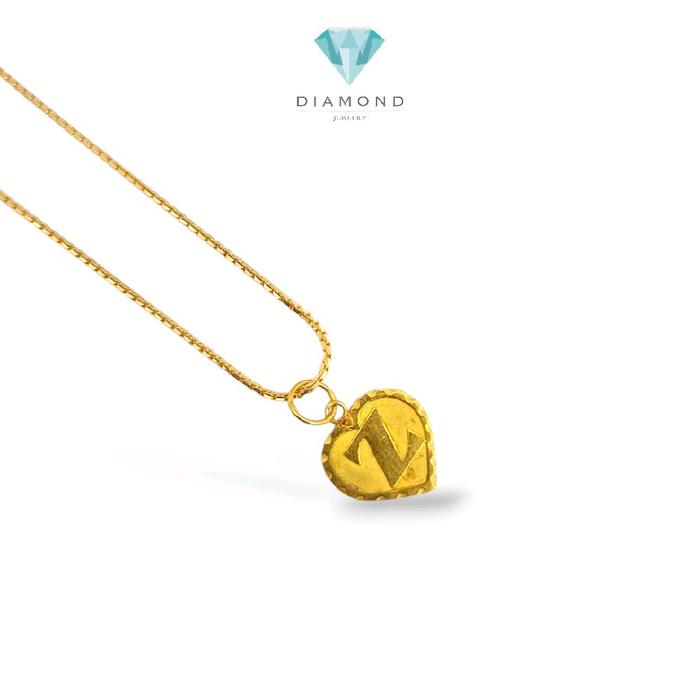 Gold Heart Pendants Letter Z 23K / Liontin Hati Emas Huruf Z 23K / Diamond Jewelry / 236LMSWP1