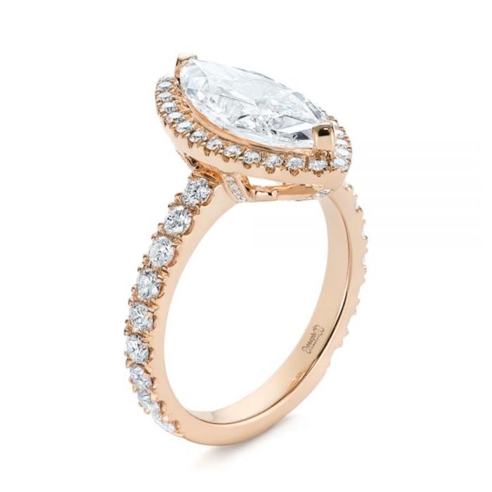 Marquis diamond solitaire ring 18 K gold Diamond Jewelry