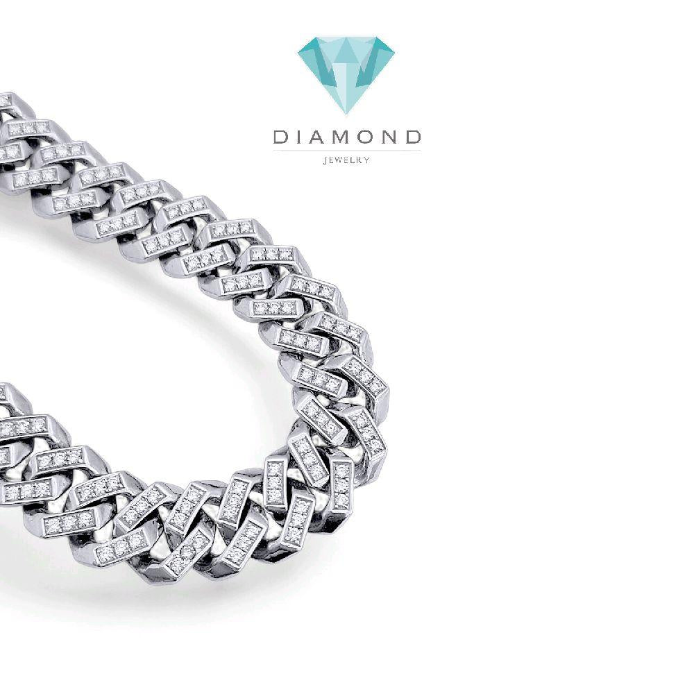 Cuba Full Diamond Bracelet 18K / Gelang Sisik Naga Full Berlian 18K / Diamond Jewelry 9091SM