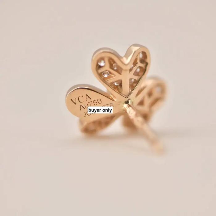 Clover frivole diamond earring 18k-Diamond Jewelry