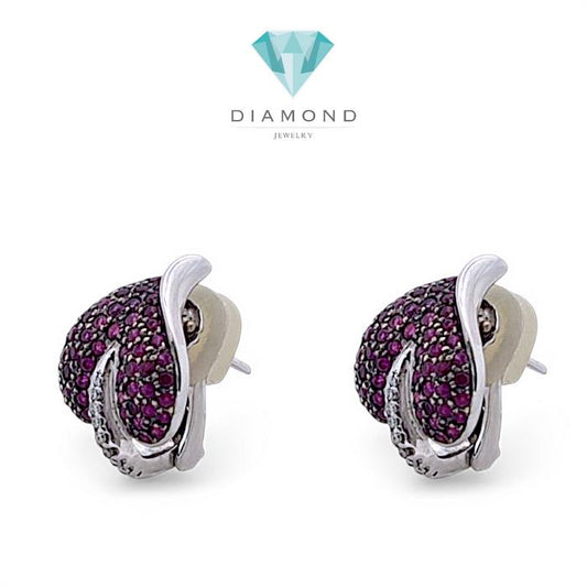 Ruby Diamond Earring 18K / Diamond Jewelry