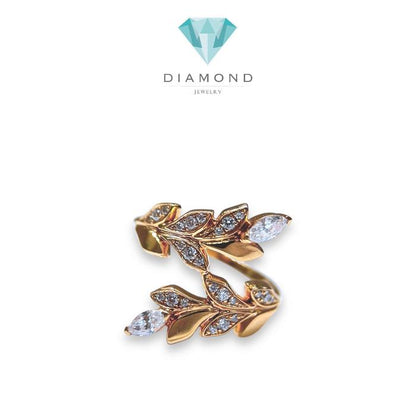 Vine Bypass Diamond Tif Ring 18k / cincin emas Vine Bypass / Diamond Jewerly