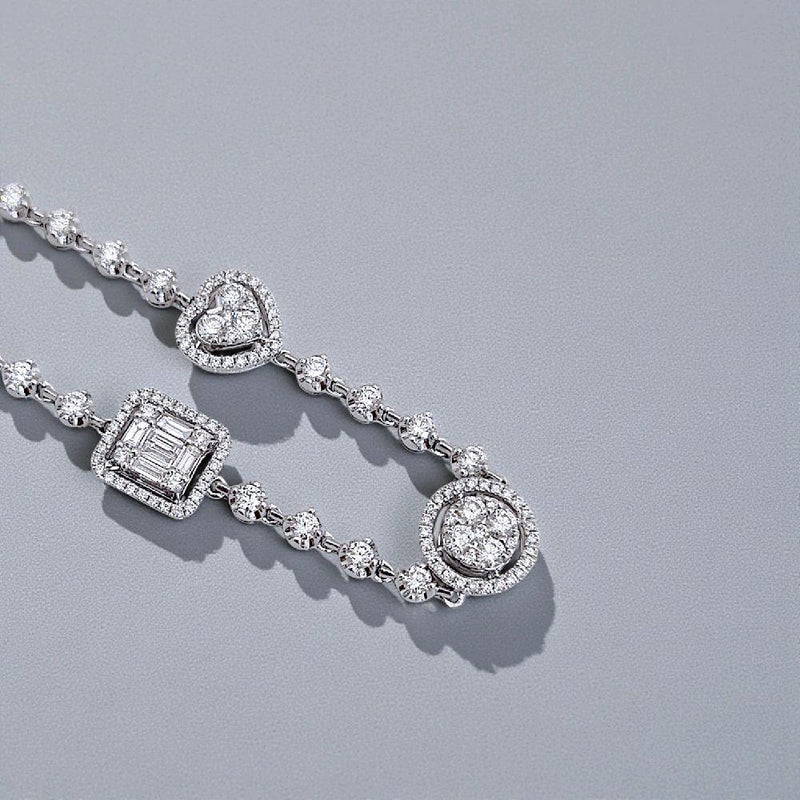 Fancy Tennis Diamond Bracelet 18K / Gelang Berlian Tennis Fancy 18K / Diamond Jewelry 405GB3600LS
