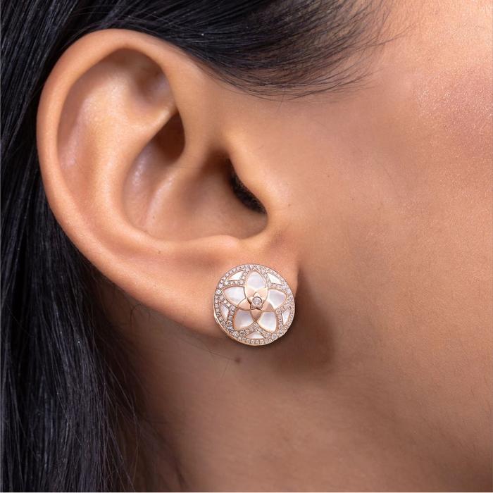 Flowers Diamond MOP Earrings / Diamond jewelry-75ABD116000AB-HT