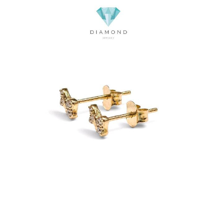 Gold Ribbon Kids with Zirconia Earring 16K / Anting Emas Anak Dengan Sirkon 16K / Diamond Jewelry / 436AMS084LS