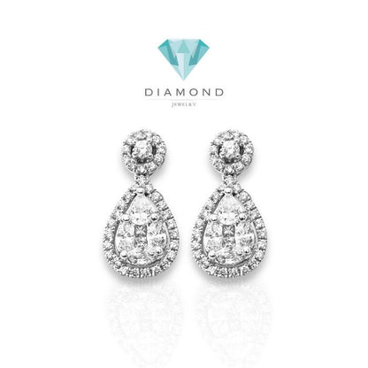 Anting berlian pear espera /Diamond Earring Espera white gold 18K -Diamond Jewelry