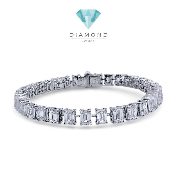 Emerald Tennis Diamond Bracelet 18K / Gelang Tennis Emerald Berlian 18K / Diamond Jewelry-1GB1845SDNEW-HT