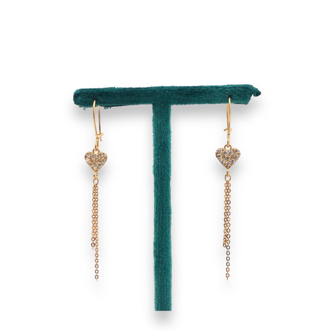 Heart Gold Earring 700K-Diamond Jewelry-379AMS2LS-HT