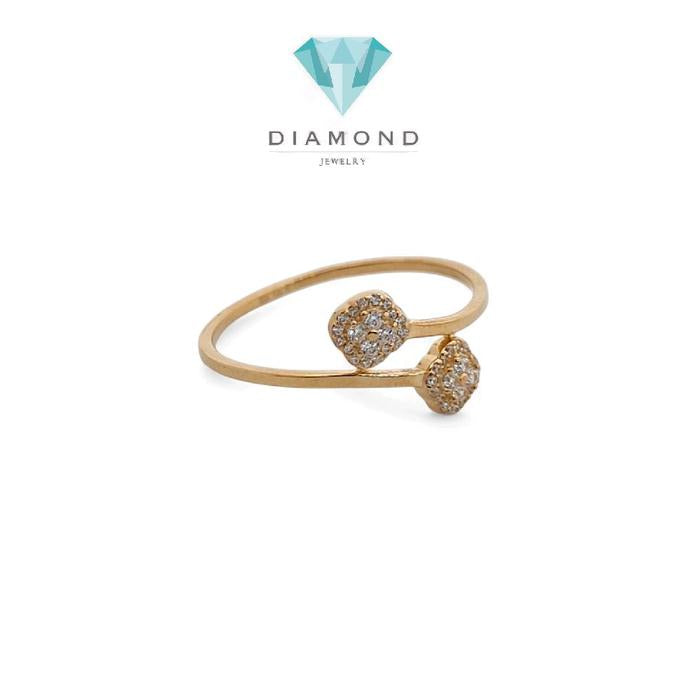 Cincin Emas Model Bunga Clover 700K-Diamond Jewelry-419CMS124LS-HT