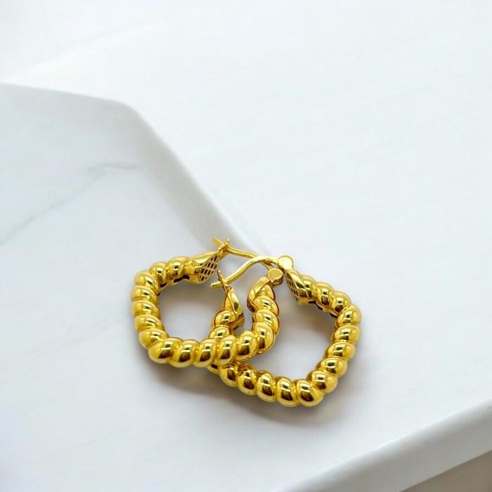 Twist Earrings Gold Hoop/ Anting Emas Twist 750K-377AMS5000LS-HT
