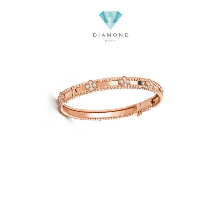Perlee narrow Diamond Bangle 18k  Rose Gold Diamond Jewelry