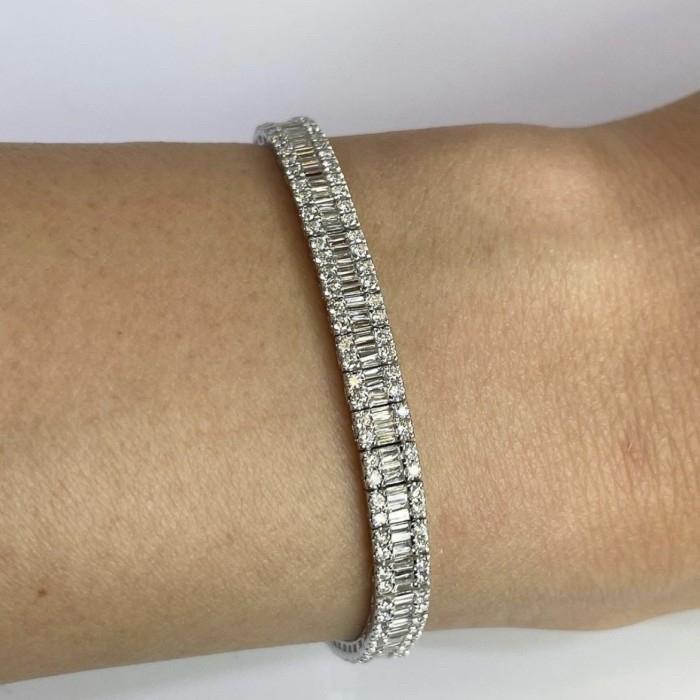 Emerald baguette tennis diamond bracelet 18k-Diamond Jewelry