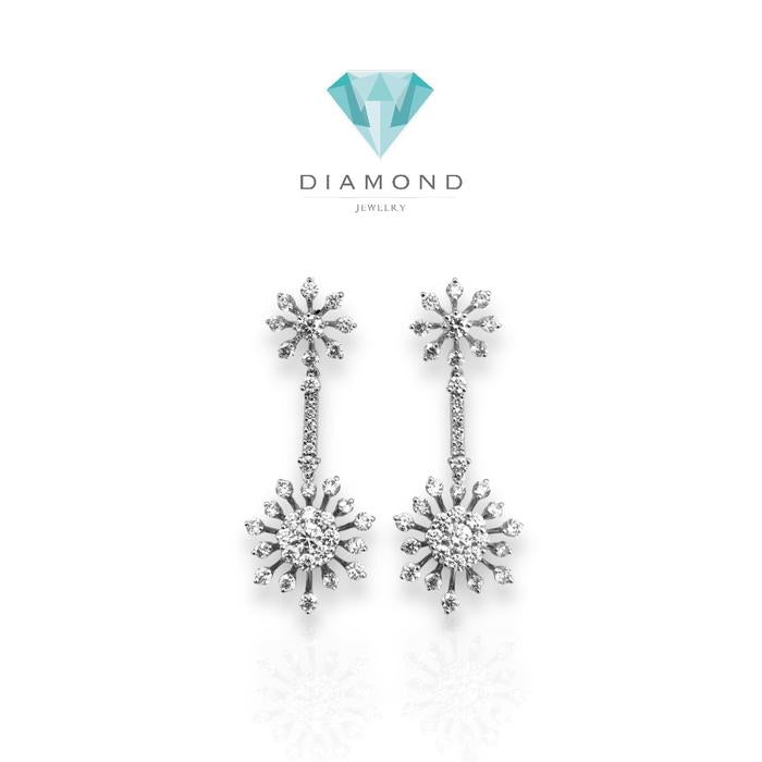 Diamond star matahari earring/anting berlian matahari 18k white gold-Diamond Jewelry