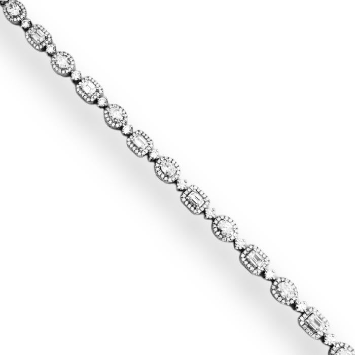 Fancy tennis diamond bracelet 18k -Diamond Jewelry