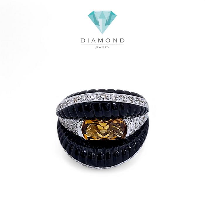 Yellow Diamond Ring 18K / Diamond Jewelry
