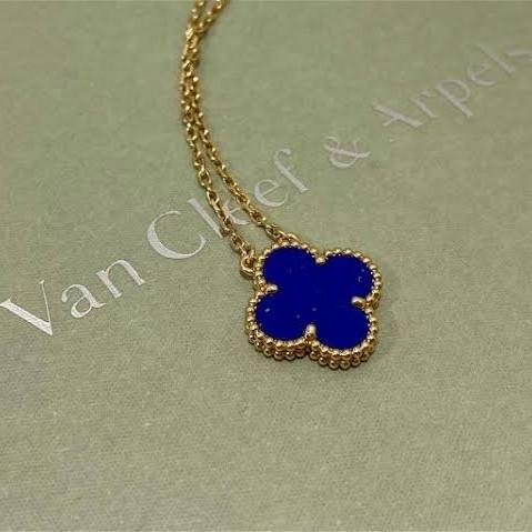 Clover lapis lazuli blue alhambra vc vintage 18k gold-Diamond Jewelry
