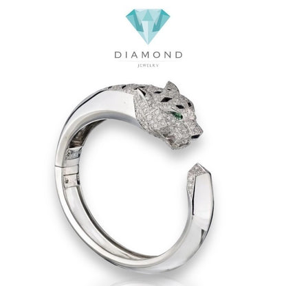 Panther big bangleemerald diamond 18k -Diamond Jewelry