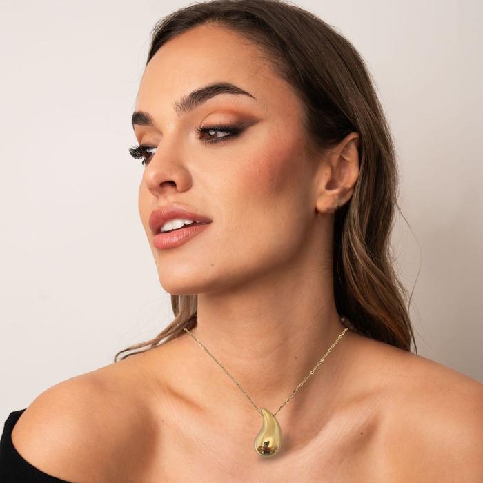 Kalung Mas Teardrop Rose Gold 700K-Diamond Jewelry-402KMS409LS-HT