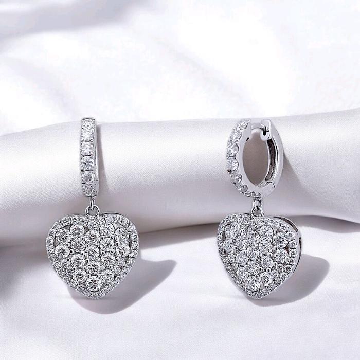 Heart Diamond Earring 18K / Diamond Jewelry