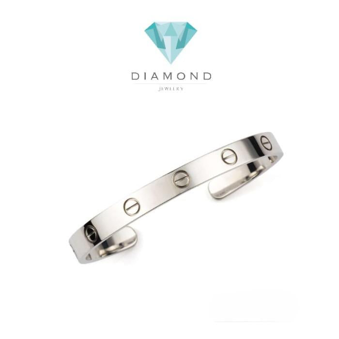 Love bangle open cuff 18k gold-Diamond Jewelry