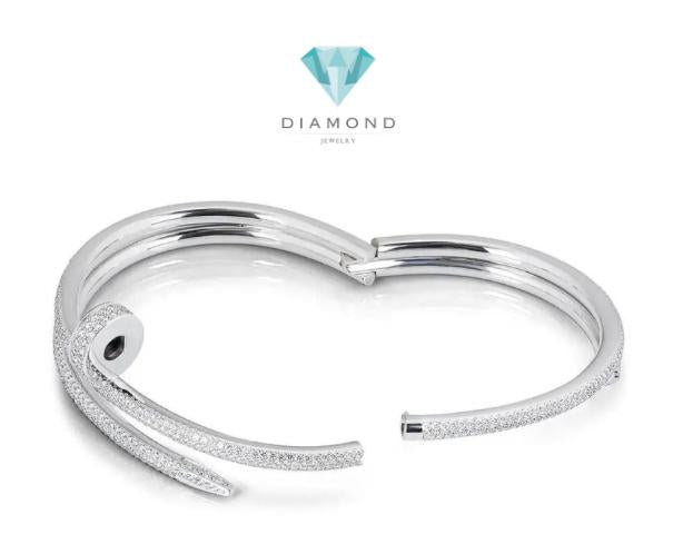 Double Juste Full Diamond bangle 18K gold Diamond Jewelry