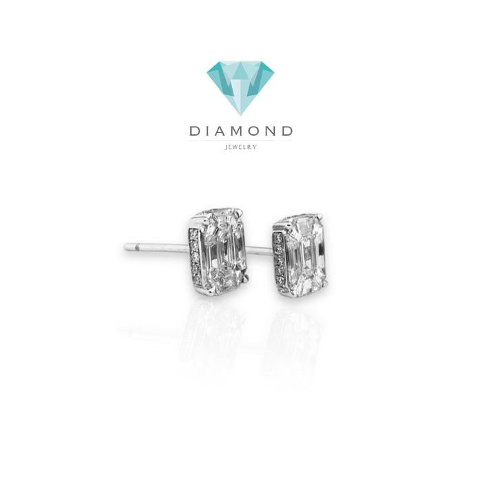 Diamond piecut emerald earring-anting berlian kotak 18k-Diamond Jewelry