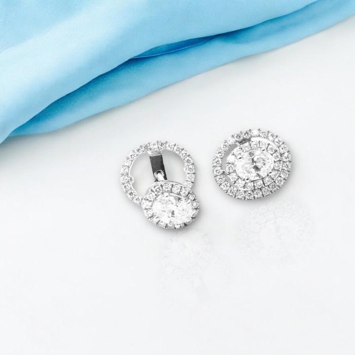 Anting berlian oval 18K Diamond Jewelry