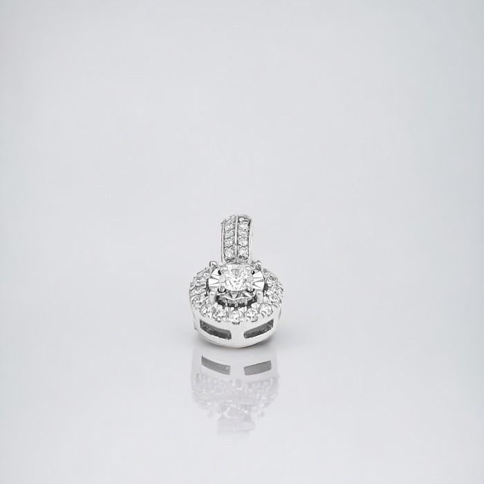 Solitaire illusion 1 crt diamond pendant 18k-Diamond Jewelry