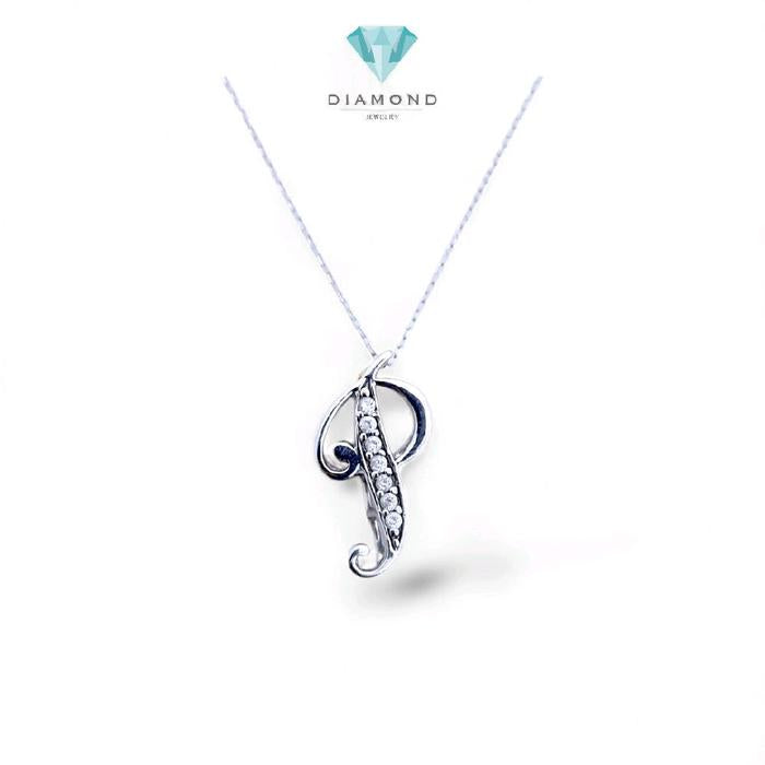 White Gold Letter P Pendants 18K / Liontin Emas Putih Huruf P 18K / Diamond Jewelry / 266LMSLS2