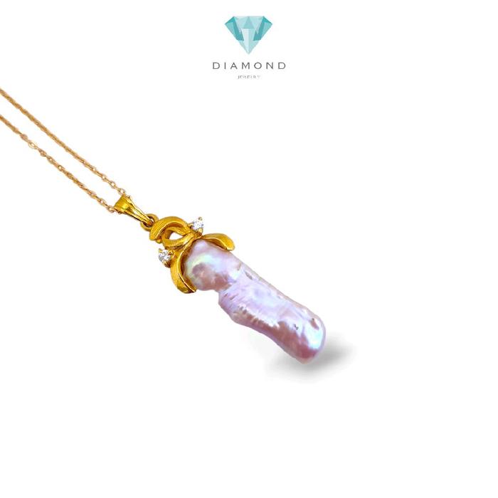 Gold Biwa Stick Pearl 23K / Liontin Biwa Stick Pearl 23K / Diamond Jewelry / 246LMSWP5