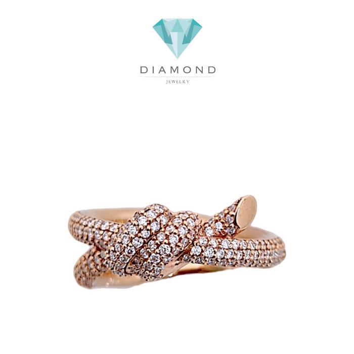 Double Row Diamond knot tif 18k pave diamond Ring / Diamond Jewelry