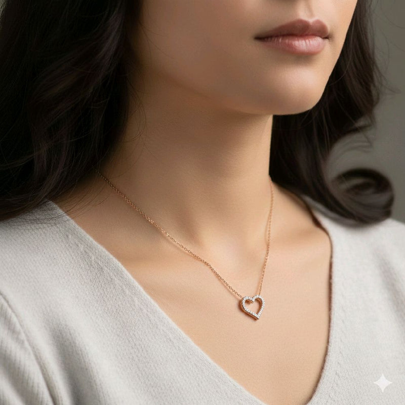 Love Diamond Necklace 18K / Kalung Berlian Hati 18K / Diamond Necklace 138KBD88000AB -HT