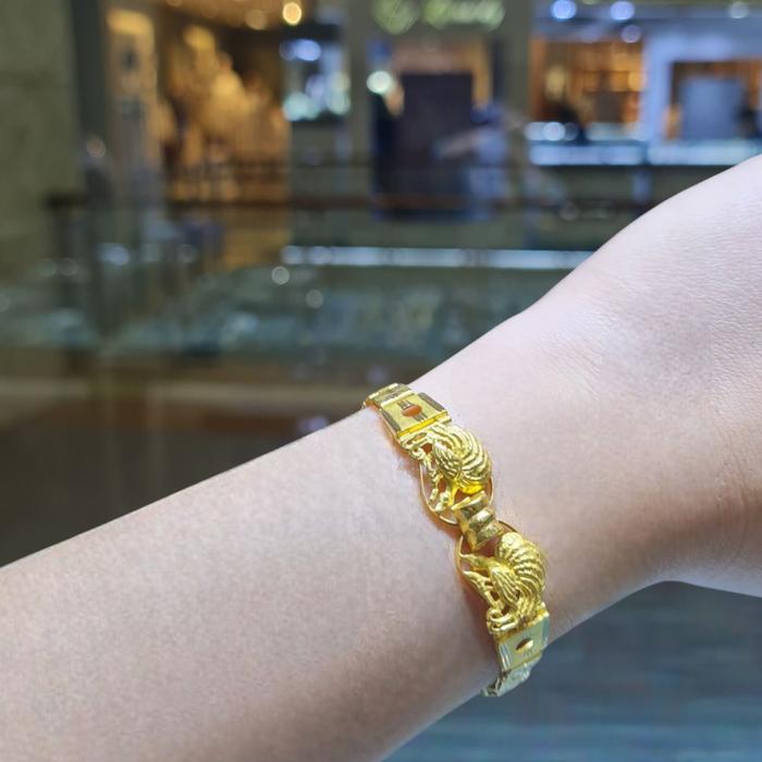 Gelang Model Cendrawasih 23K-Diamond Jewelry-81GMS10WP-HT