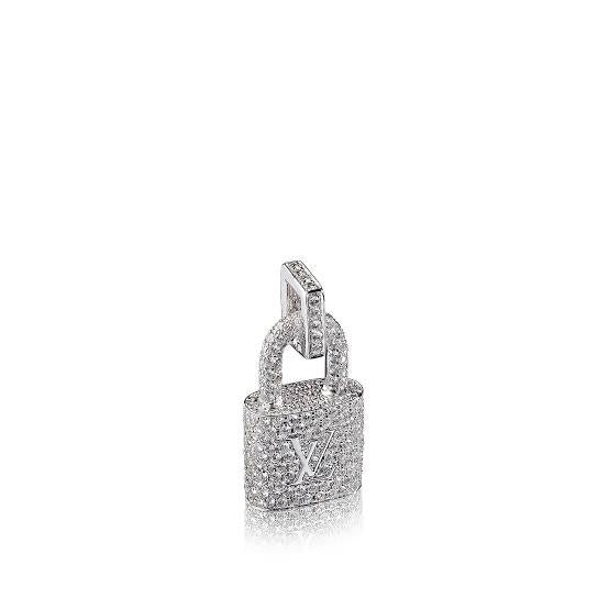 lv8 padlock necklace with full Diamond &18K white gold Diamond Jewelr