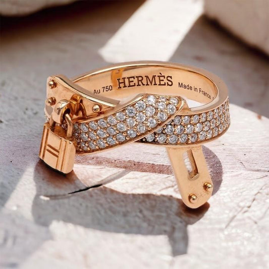 Knot Kelly diamond ring 18k rose gold/ Cincin berlian Kelly Knot Emas 750 Berlian Eropa Belgia -Diamond Jewelry