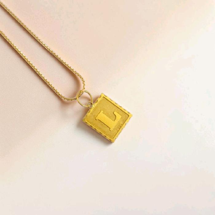 Letter L Gold Pendants 23K / Liontin Emas Huruf L 23K / Diamond Jewelry / 241LMSWP1