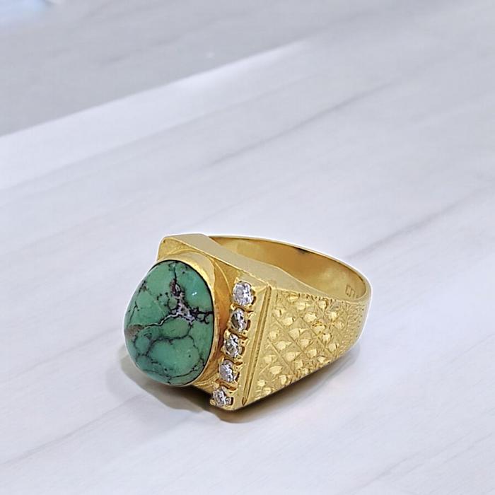 Turquoise Diamond Ring 18K / Diamond Jewelry