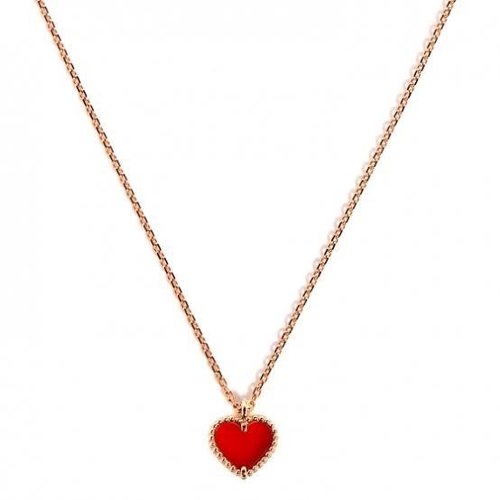 Sweet Alhambra Heart Charnelian 18K Gold-Diamond Jewelry-385KBD273RY/156BGSM155RY-HT